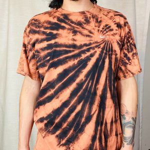 Black bleach-dyed custom Nike swoosh tee